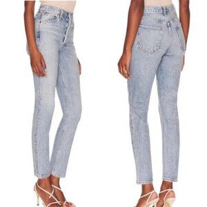 AGOLDE Riley High Rise Straight Crop Button Fly 100% Cotton Jeans